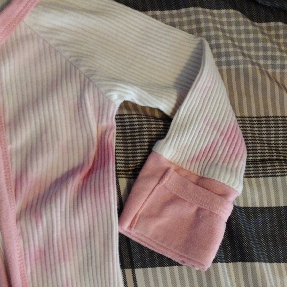Pink Tie-Dye Ribbed Zip Front Kids One-Piece - Picture 4 of 11